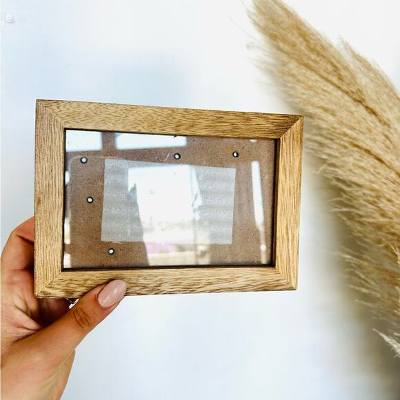 VINTAGE ANTHROPOLOGIE Brown Tan Wood Photo Picture Frame Y2K 90s 80s Rustic Fall - Picture 1 of 6